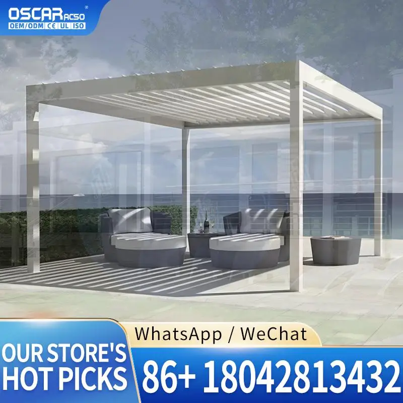 Manual Louvered Aluminium Pergola 3x3 3x4 White for Garden Patio Outdoor Use pergola