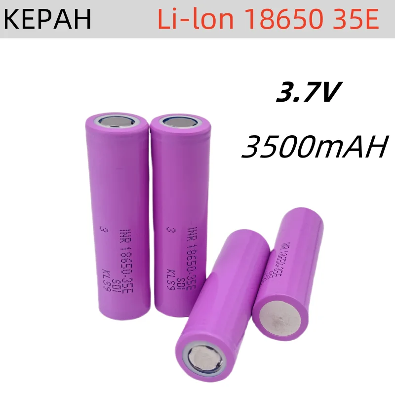 

100% New Original Foot capacity For 35e 3500mAh 20A discharge INR18650 35E 3500mAh 18650 battery Li-ion 3.7v rechargable Battery