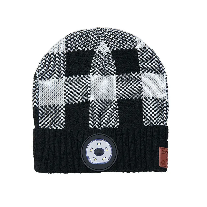 قبعة كشافات بلوتوث للجنسين مع قبعة موسيقى LED ومكبرات صوت مدمجة وسماعات أذن للميكروفون لتشغيل المشي لمسافات طويلة والرياضة