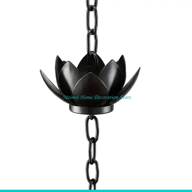 H7BF Rain Chain for Gutters Downspouts Outside Flower Rain Chain Cups Functional Decorative Replacement for Gutter Downspout
