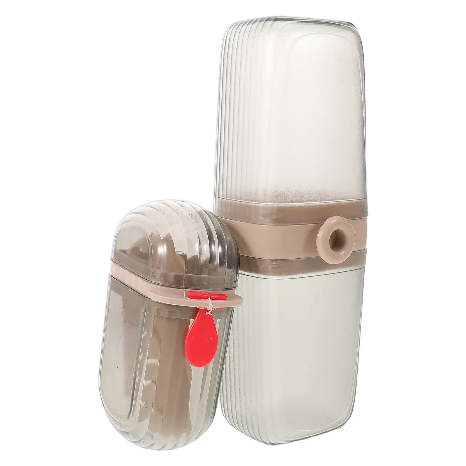 1Set Portable Toothbrush Cup Set Compact Plastic Bathroom Accessories Toothpaste Container Travel Holder Home Use Rinse Cup