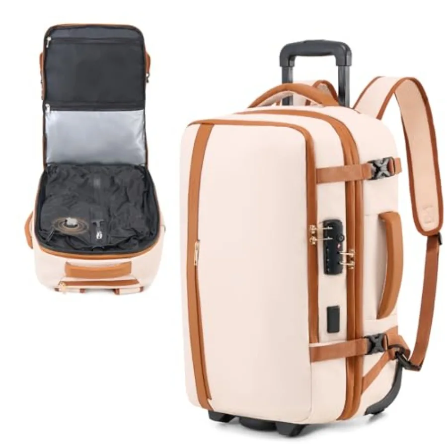 

Рюкзак-чемодан на колесиках с вакуумной компрессией, расширяемый, с замком TSA, водонепроницаемый, для ноутбука