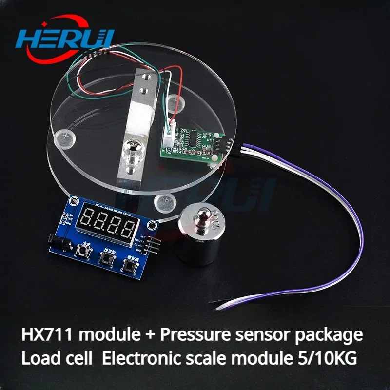 

HX711 module + Pressure sensor package Load cell Electronic scale module 5/10KG