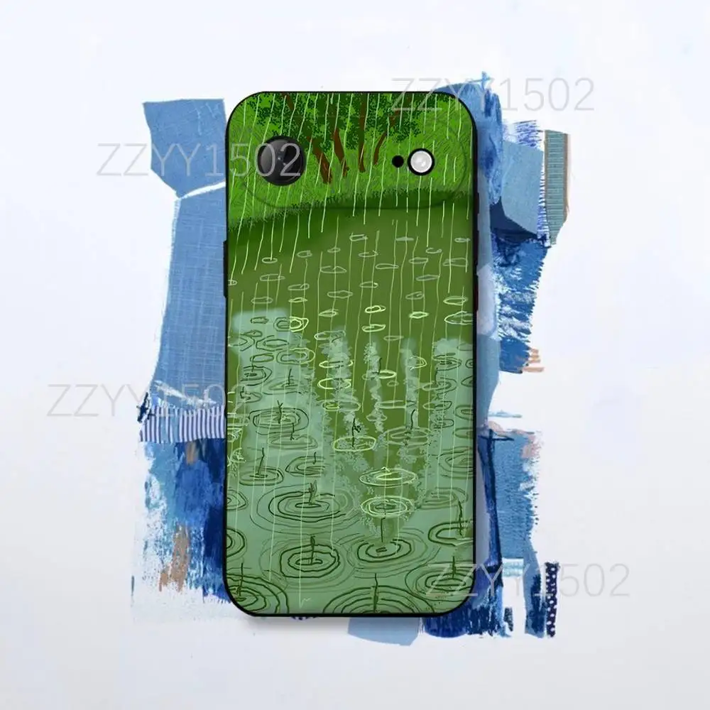 D-David Hockney Paintings Funda de teléfono para iPhone 17,16,15,14,13,12,Pro,Max,Plus,E,SE4,Air,Mini Funda negra