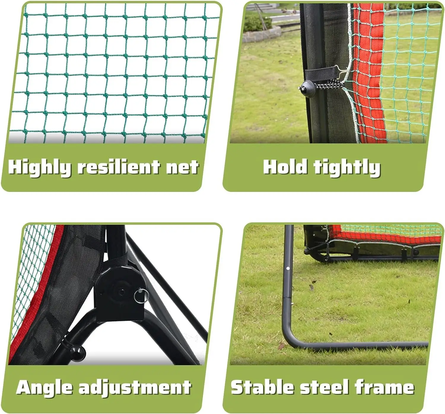 Baseball Practice Trainer Target Net Cricket Lacrosse Rebounder Net For Training