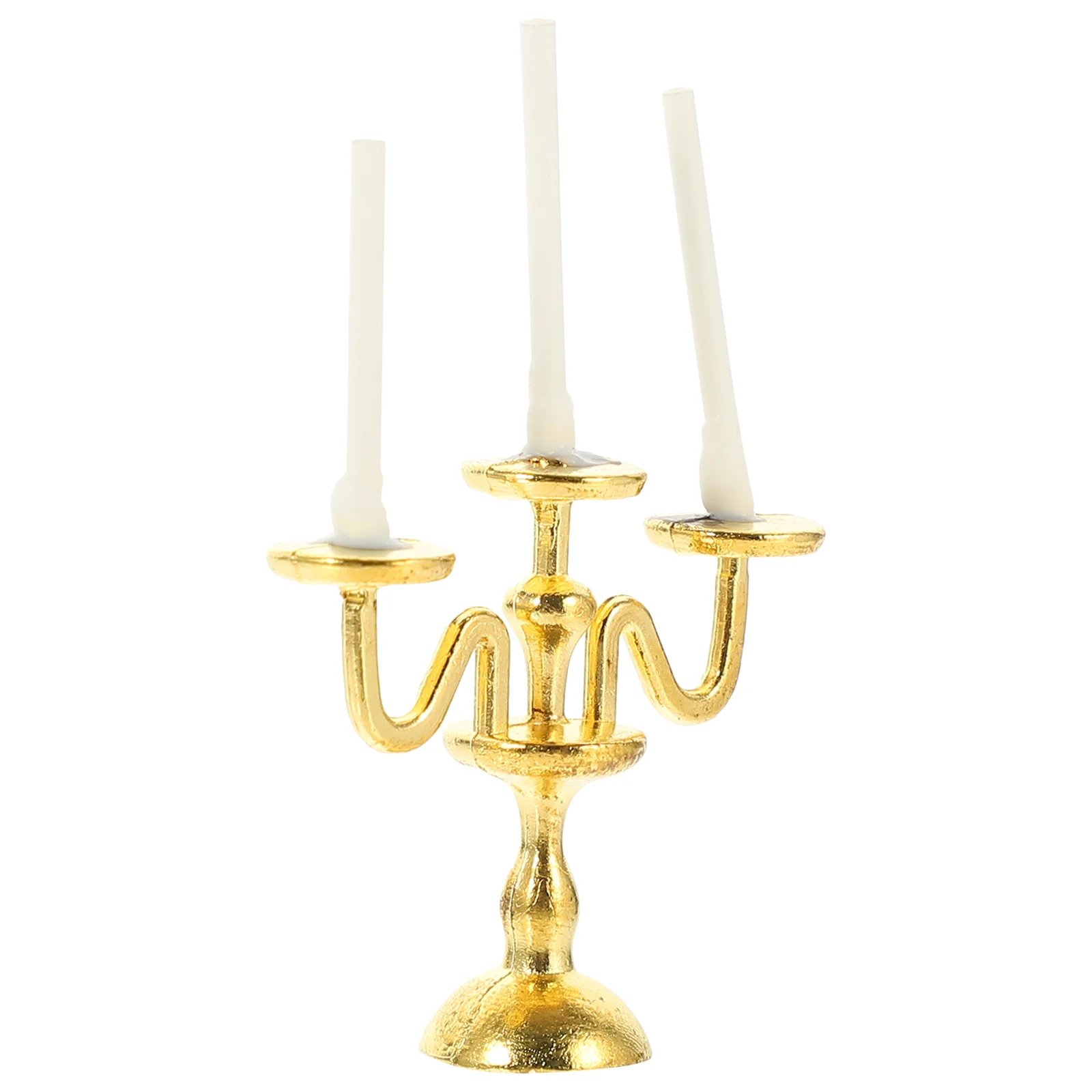 Mini candelabro europeo, accesorios de modelo, soporte simulado para casa, adornos de decoración en miniatura Vintage, adornos decorativos de aleación