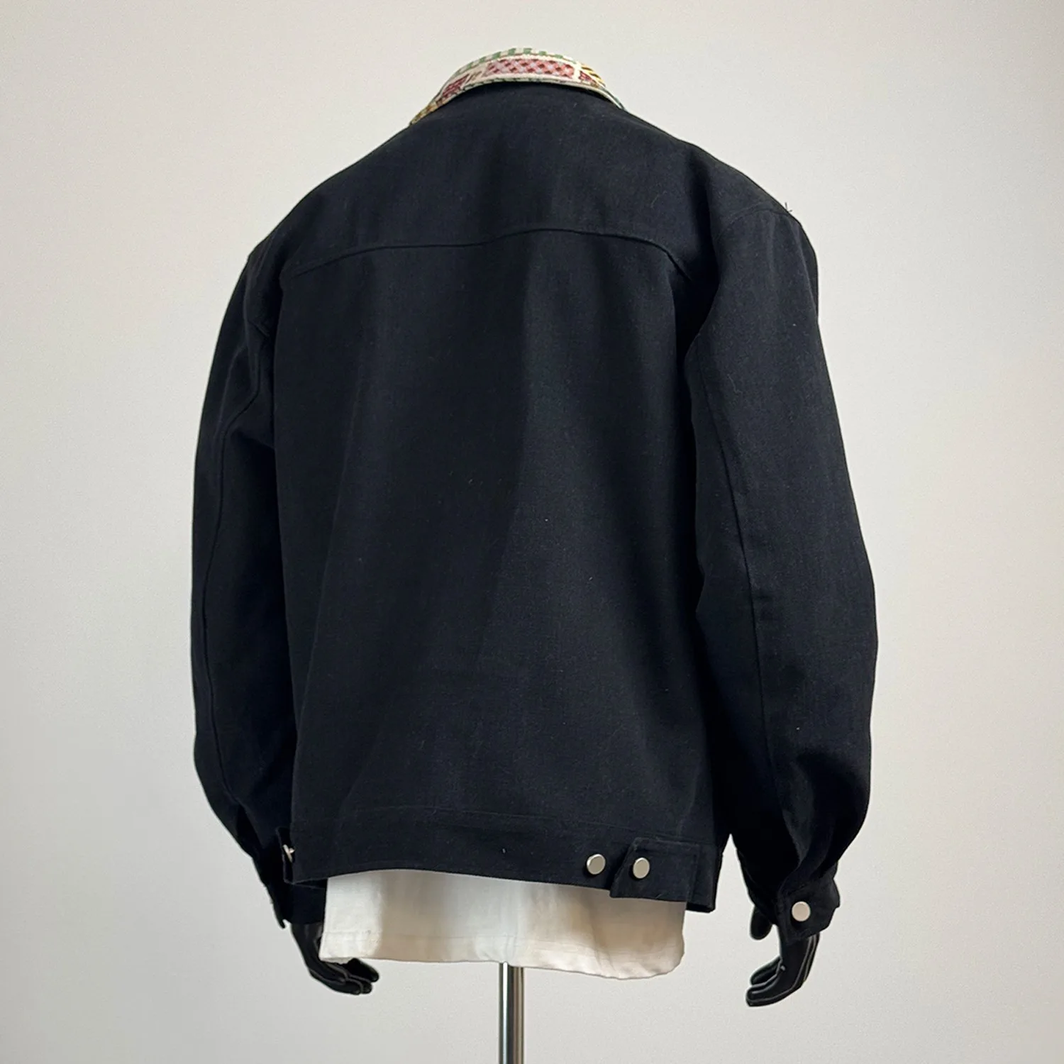 

Trendy Color Blo Collar Jaet Men's Street Sle Baseball Leisure Coat Youth Top Spring Autumn Loose Fit Embroidered Zipper