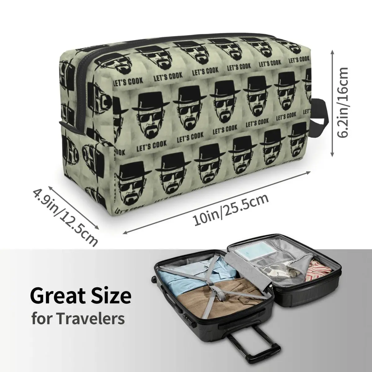 Heisenberg Lets Cook Makeup Bag Cosmetic Organizer Storage Dopp Kit Toiletry Cosmetic Bag for Women Beauty Travel