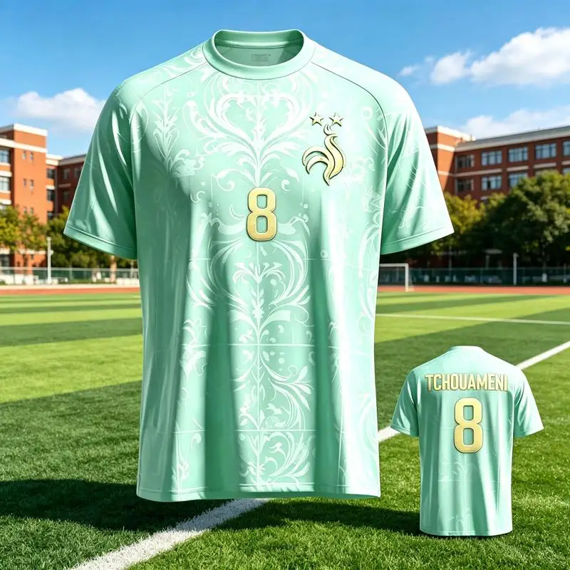 2026-2027 Neues Trikot im Fan-Design von Frankreich, T-Shirt Mbappé # 10, Dembélé # 7-Kinder, Erwachsene, Sport- & Freizeit-Tops T-Shirt Eltern-Kind – Detail 12