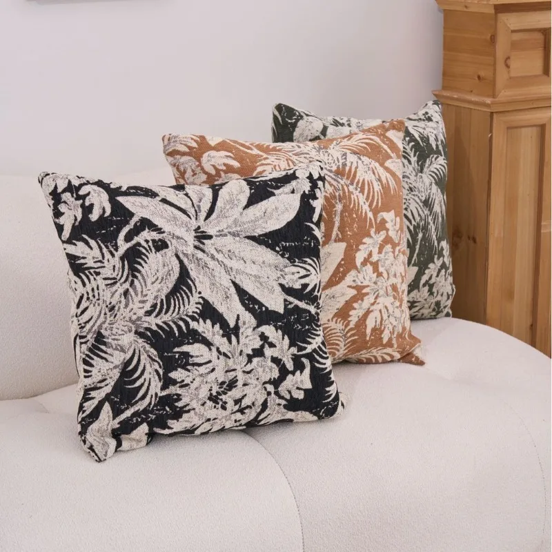 30x50 45x45cm Nordic Luxury Green Jacquard Stamping Waist Pillow Cover Soft Home Decorative Cushion Case for Sofa Living Room
