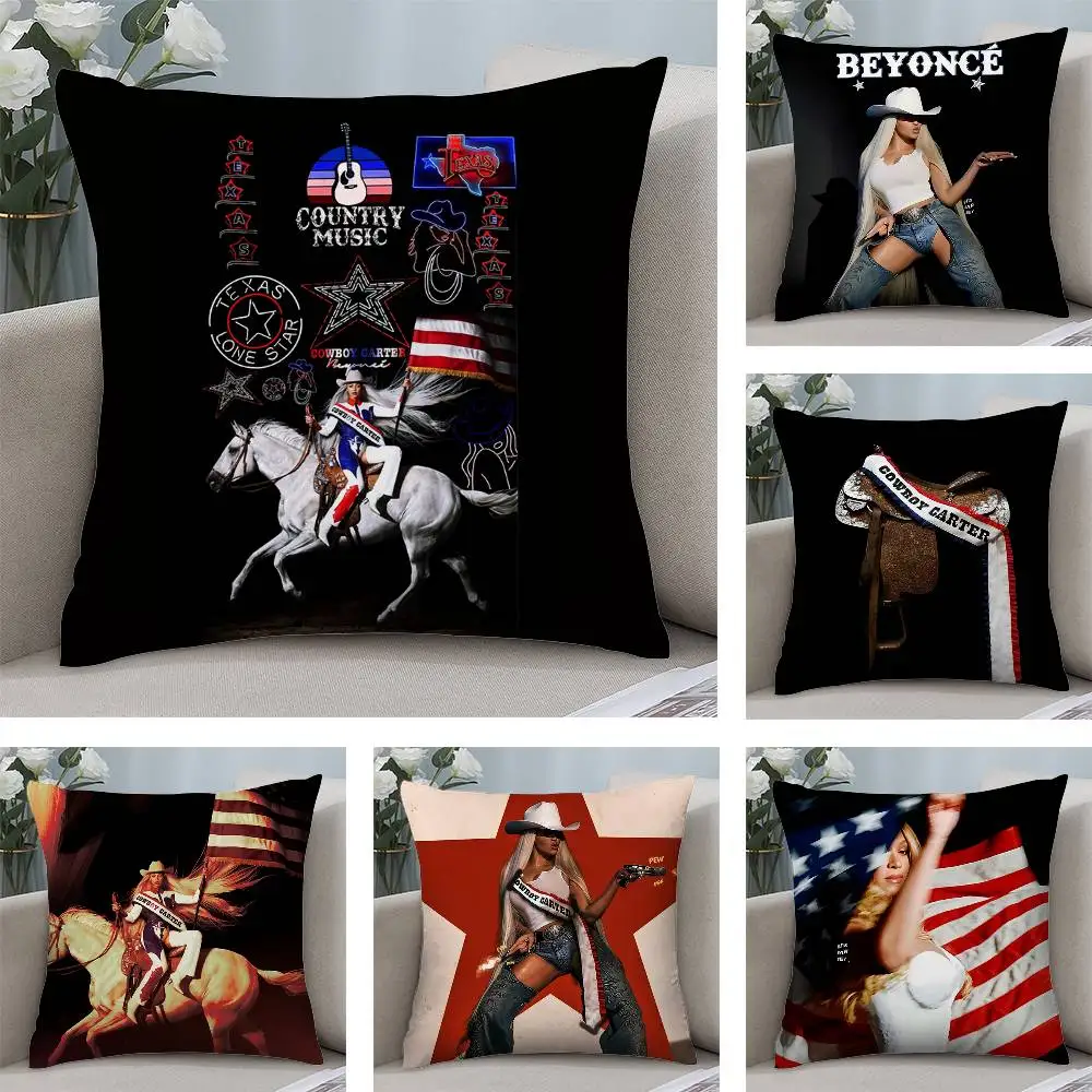 Singer B-Beyonce Art Cushion Cover Printed Soft Pillowcase for Home Living Room Bedroom Decoration Nap Companion Office