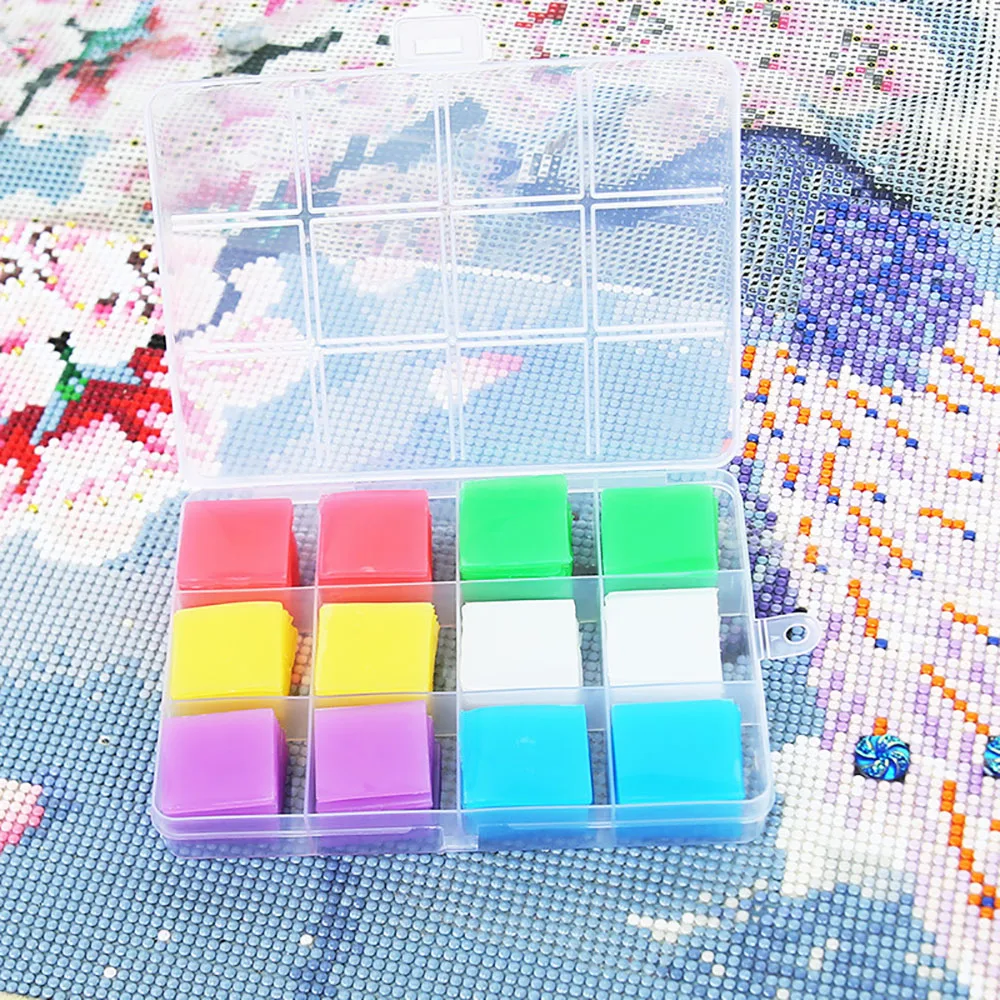 96pcs 2.5*2.5CM DIY Diamond Painting Wax With Storage Box Embroidery Glue Cross Stitch Dotting Glue DIY Diamond Painting Wax Mud