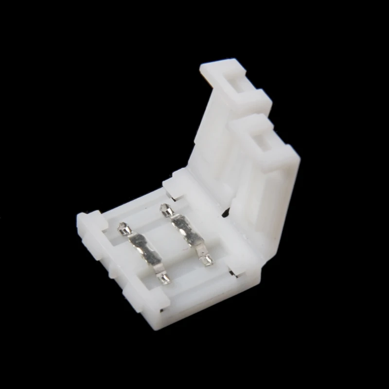 Connettore accoppiatore a clip senza saldatura 2 pin 10mm per trasporto gocce strisce LED monocolore 5050