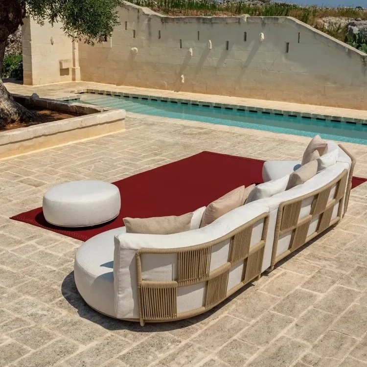 

Outdoor Furniture Villa Garden Swimming Pool City Balcony Design Sense Simple Wind Comfortable Lazy Fashion Curved Sofa