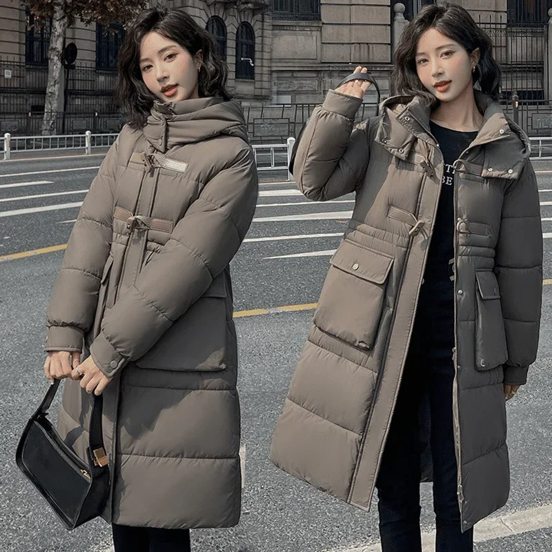 

2025 Winter Fashion European Women's Down Cotton Jacket Commuter Hoodie Oversized Parkas