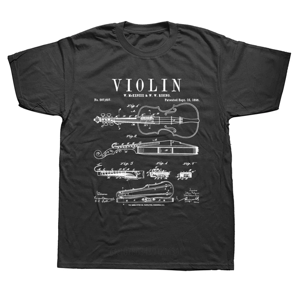 T-shirt manches courtes homme, streetwear estival humoristique, en coton, avec image d'anatomie du violon