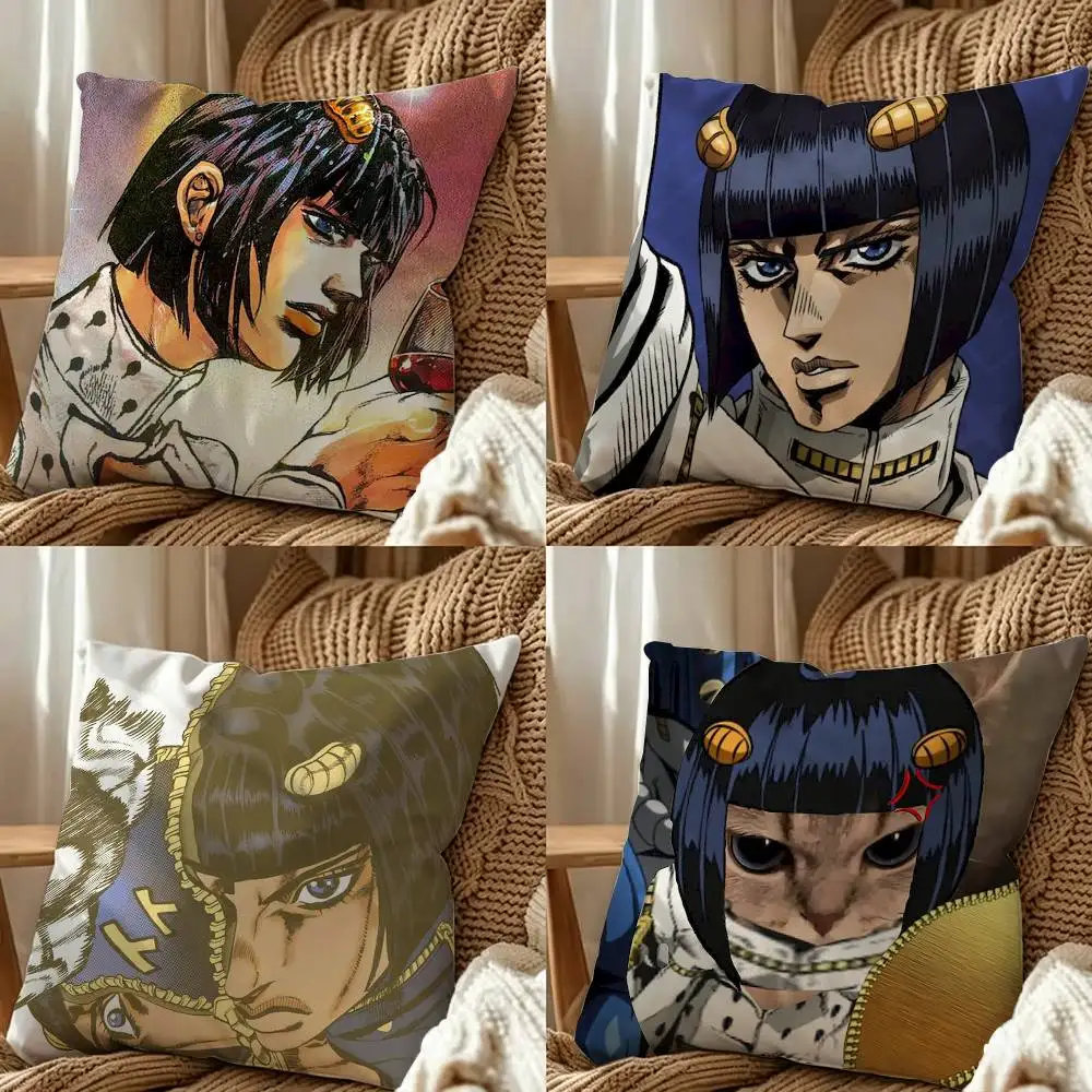 J-JOJOs B-Bruno B-Bucciarati Square Pillow Case Multi Sizes For Car Home Bedroom Decor Custom Valentine Gifts