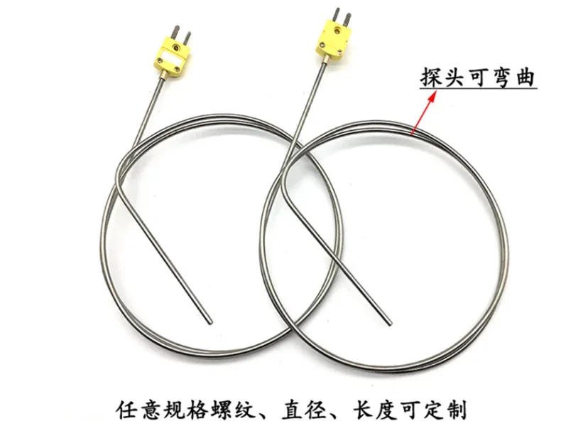 Type K Armored Plug Thermocouple, Bendable Temperature Probe, Temperature Sensor 1pcs