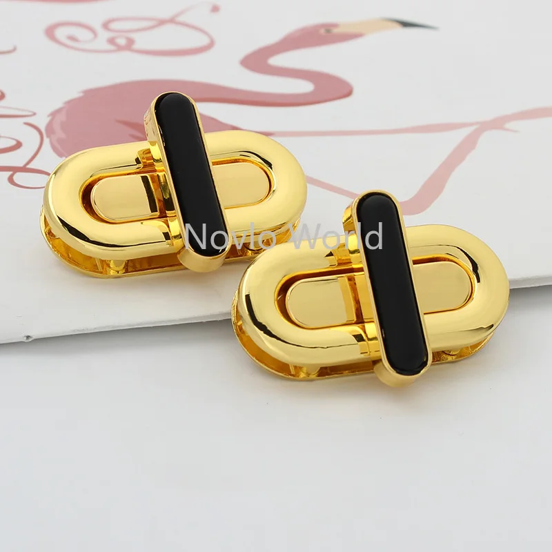 10-50sets 41*20mm K gold color oval shape fashion style twist lock for lady handbag decorative purse hardware lock