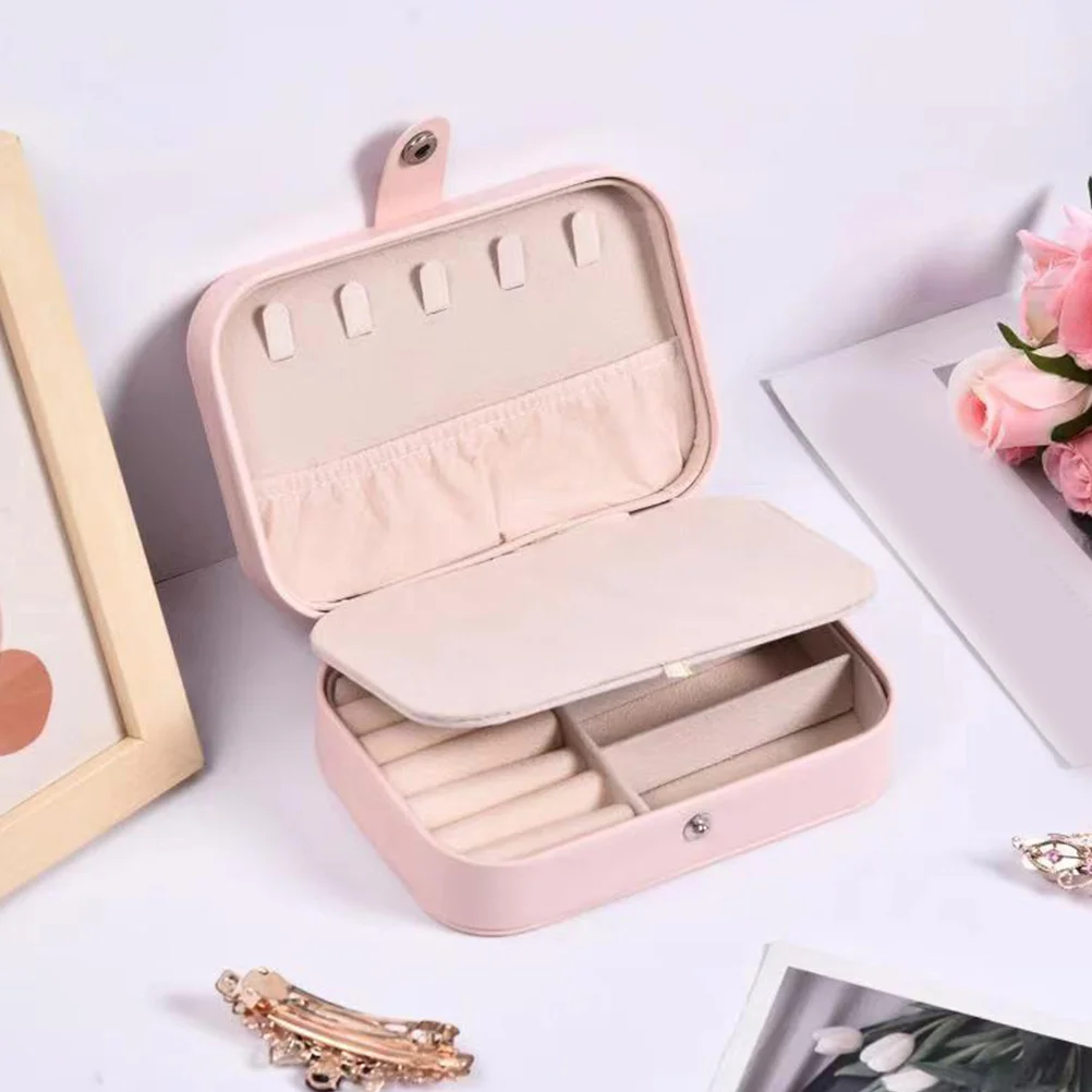 

PU Small Jewelry Box Large Capacity Portable Storage Case Travel Organizer for Rings Earrings Necklaces Bracelets