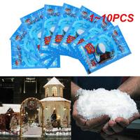 1~10PCS 1bag Fake Snowflakes Snow Instant Absorbant Polymer Christmas Wedding Decor Artificial Fake Snow For Kids Toy Fluffy