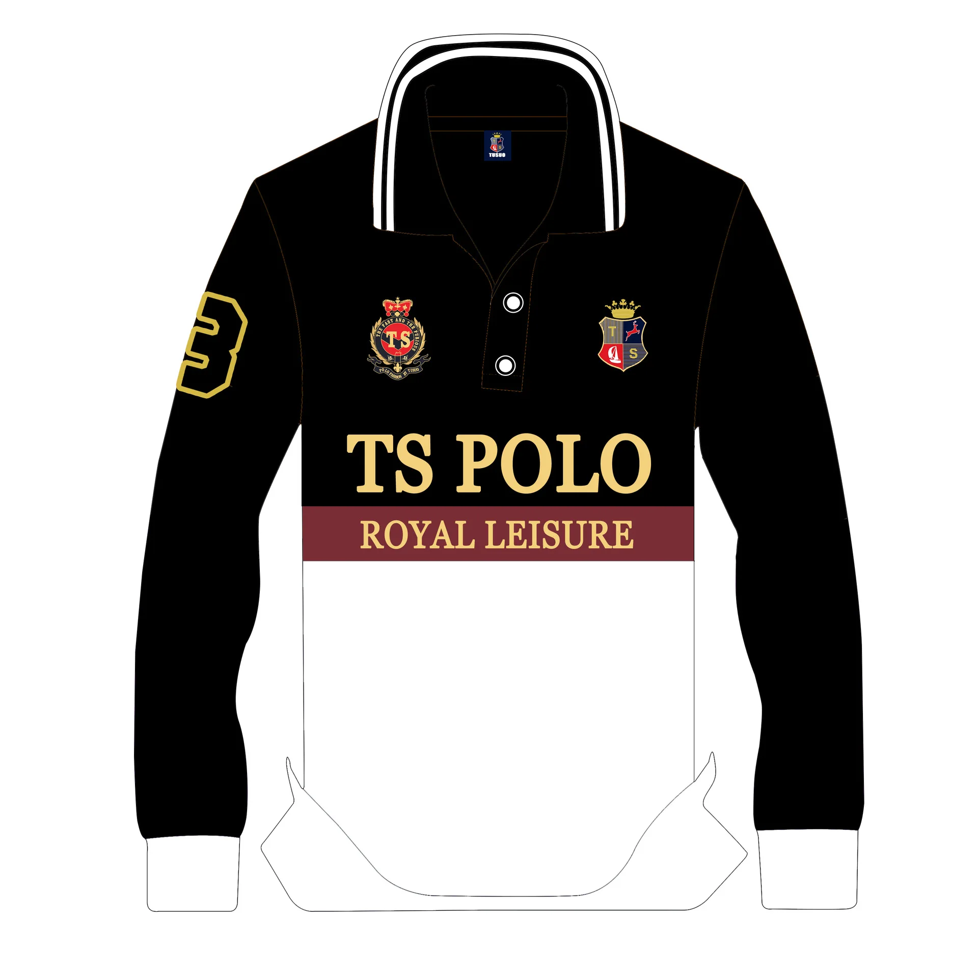 

Full Polo Shirt for Men European/American Golf Great Designer Royal Leisure High Quality Embroidery Long Sleeved Men's Clothing