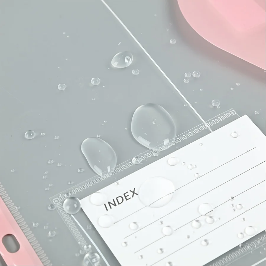 6pcs expandable A4 loose-leaf file bag, 11-hole side-opening folder, button pasted, suitable for 2/3/4 ring binde