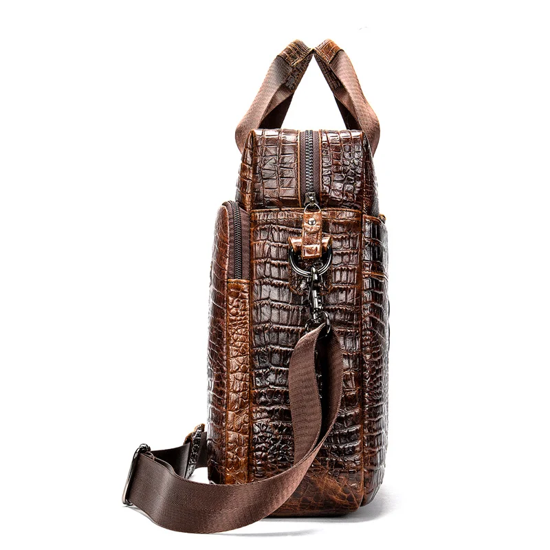 Messenger Bag Men Shoulder Bag Genuine Leather Casual Male briefcases laptop Male bussiness Alligator bags for Men 5555