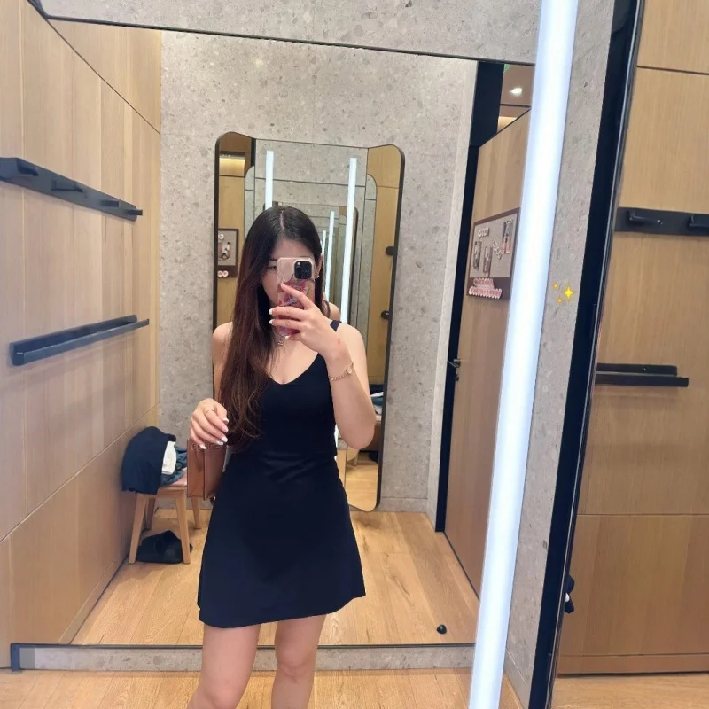 

Yoga Original Label Women's Dress Summer New Backless Waist-Cinching High-End Feeling Vest Short Skirt Trendy Fashion