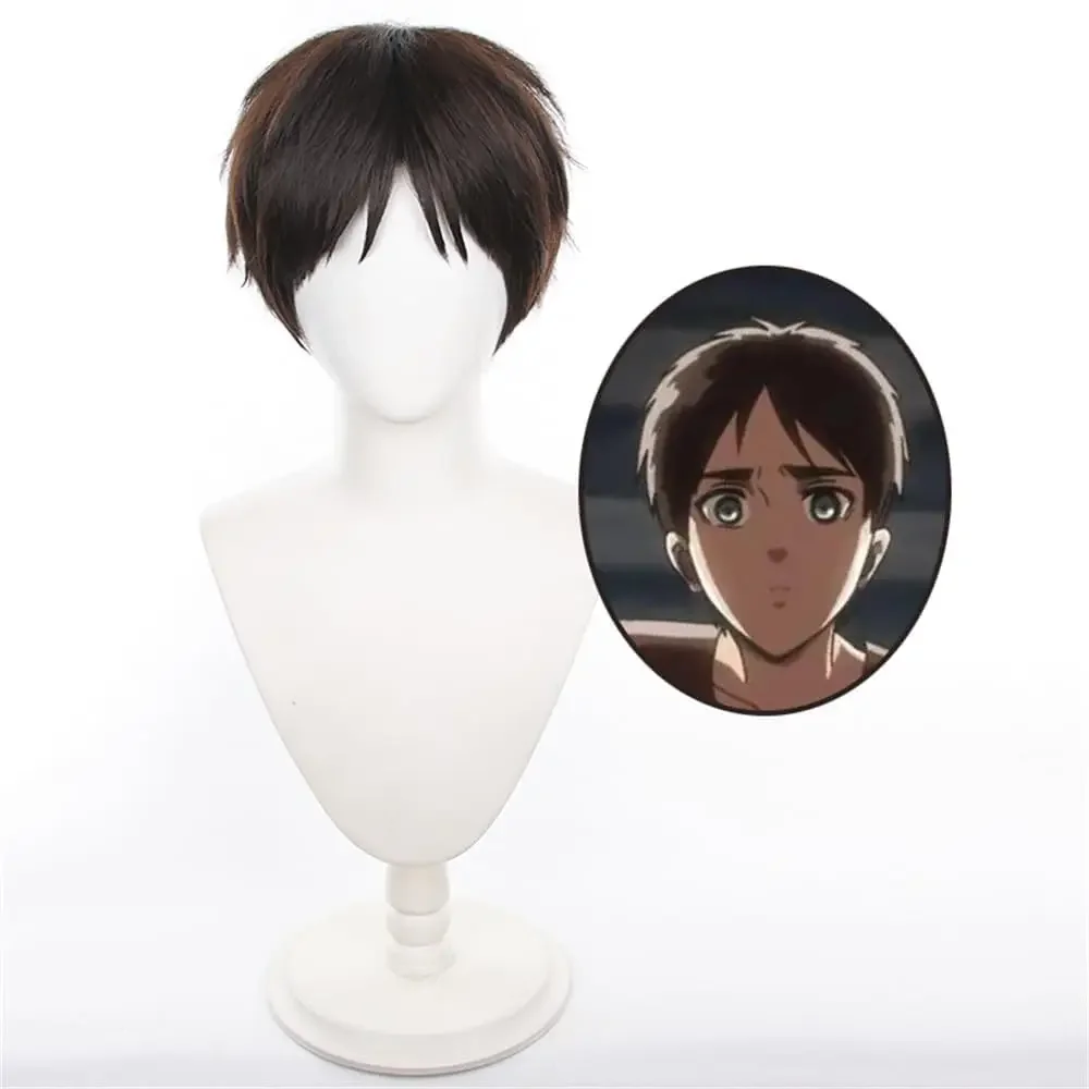 Perruque courte et droite marrom foncé pour femmes et hommes, perruque de fantasia de cosplay de halloween