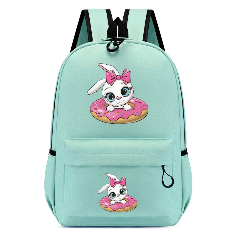 Sac à Dos d'École en Forme de Lapin de Dessin Animé pour Fille, Cartable Kawaii Mignon avec Animaux pour Enfant