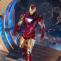 In Stock ZD Iron Man MK6 with Suit-up Gantry Original 1/10 Tony Stark Model Action Figure Collectible Toy Gifts for Children