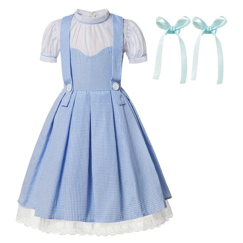 Girl Kids Maid Dress Cosplay Alice Fancy Dress Dorothy Outfit Pastoral Style Maternal Grandmother Costume