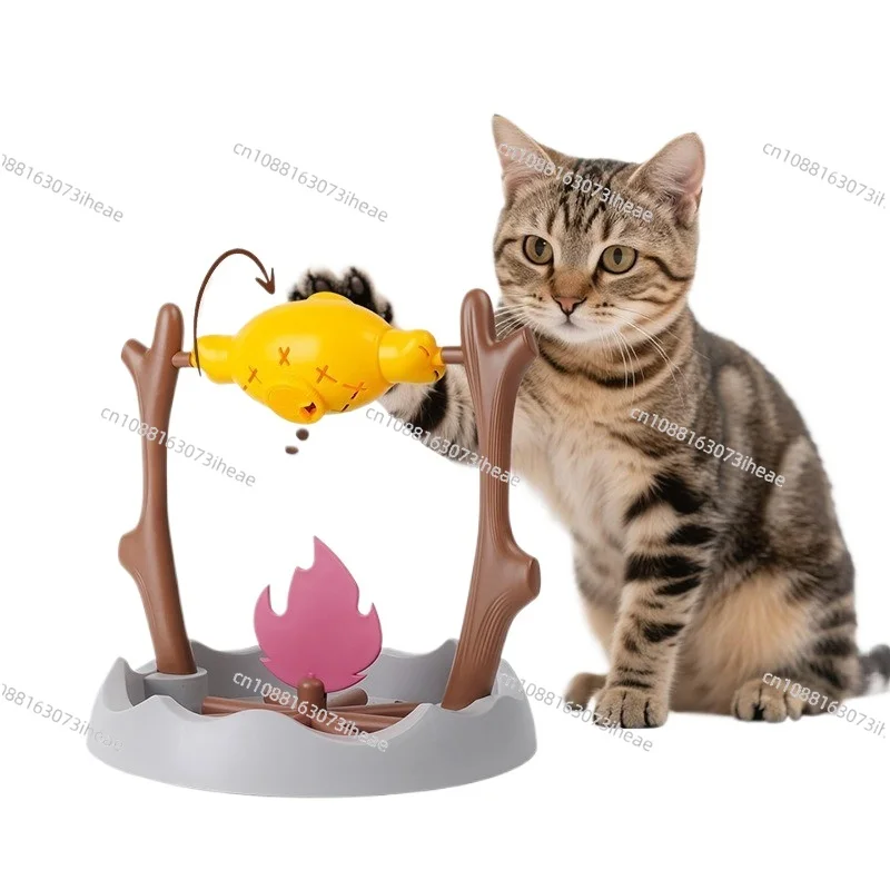 BBQ Roller Puzzle Toy: Interactive Treat Dispenser with Sniffing Training, Mental Stimulation for Dogs Cats