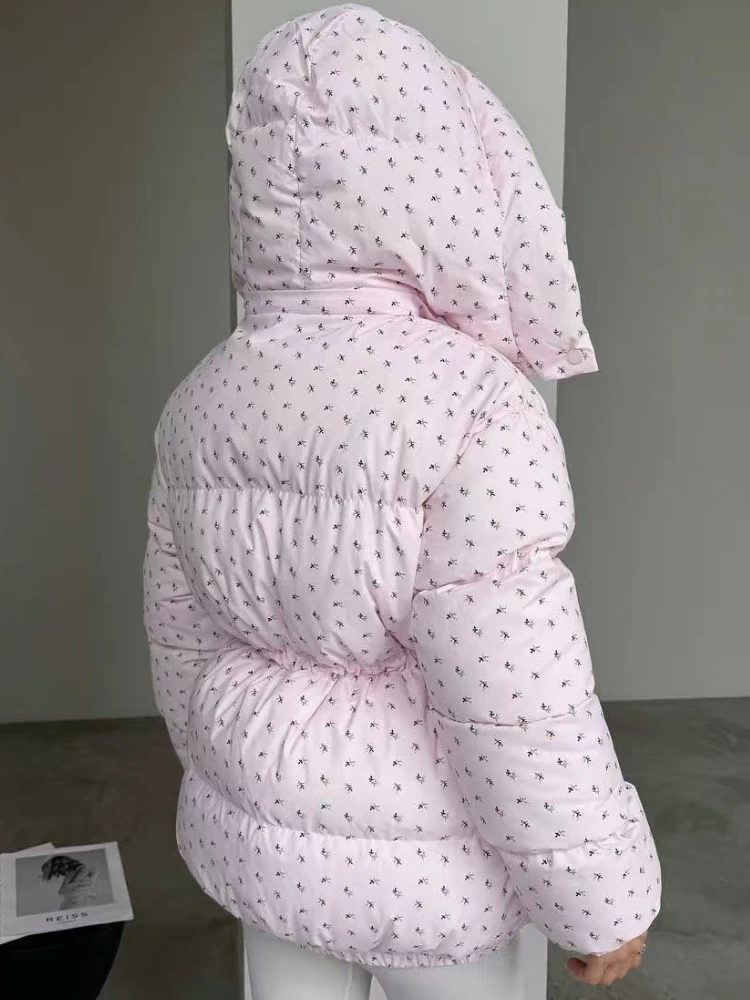 سترات باركاس بقلنسوة مطبوعة شتوية من Tossy للنساء دافئة برباط علوي ورقبة واقفة معطف غير رسمي مرقع ملابس الشارع سترات نسائية #6