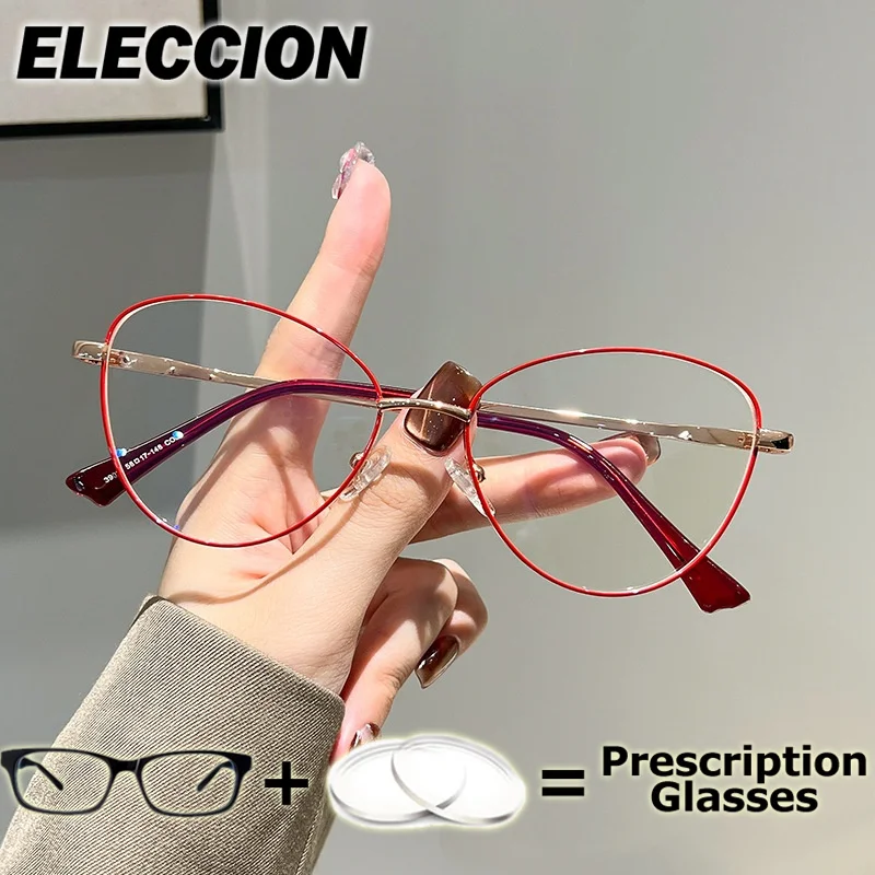 

ELECCION Prescription Lenses Presbyopia Myopia Progressive Glasses Frame Women Men Alloy Flexible Optical Eyewear Multifocal