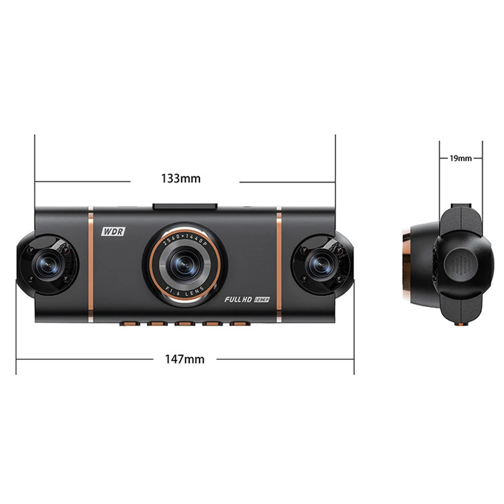 360° Auto Camera 4-Channel WiFi Dash Cam  Video Recorder For Night Vision App Control Loop Recording Automotive Accessories