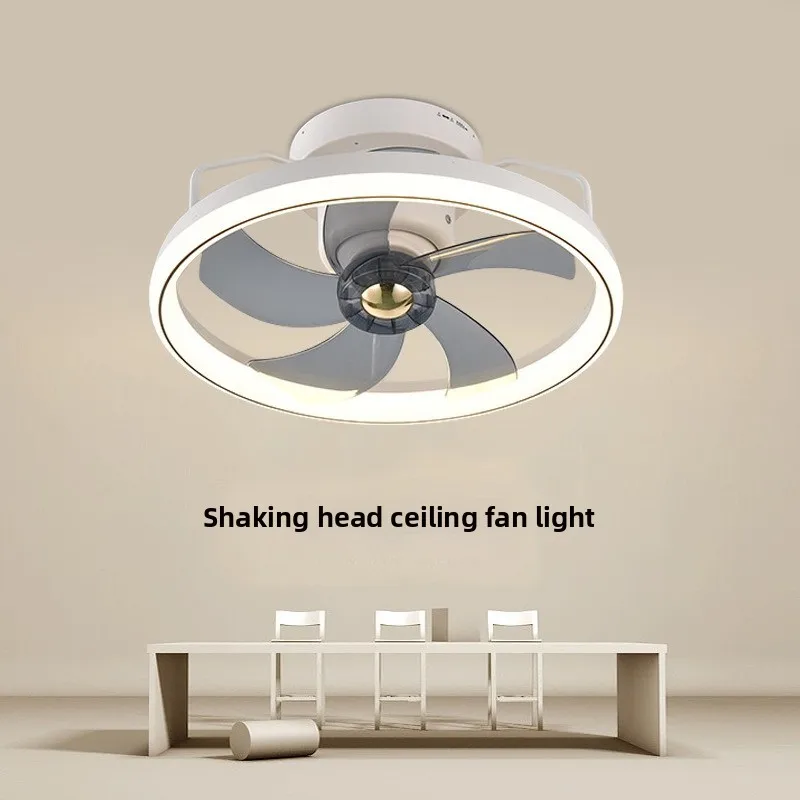 360 Degree Shaking Head Art Ceiling Fan Lights for Home Lighting Bedroom Living Room LED Fan Lamps for Household Use Decoration