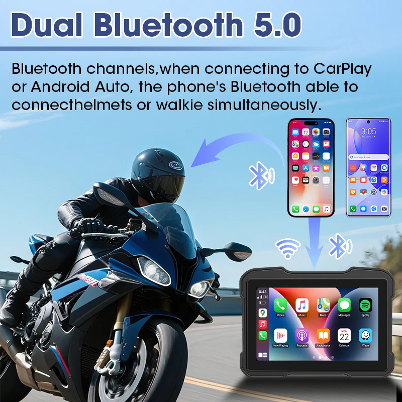 5 بوصة لسيارات BMW R1200GS R1250GS اللاسلكية CarPlay Moto أندرويد السيارات المحمولة الرقمية دراجة نارية لوحة القيادة لتحديد المواقع والملاحة الشاشة