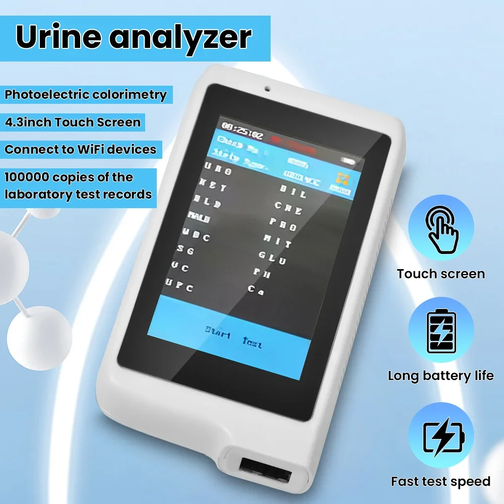 

IU-100 Touch Screen Urine Analyzer for Humam Veterinary with 100PCS 12/10 Parameters Test Strips