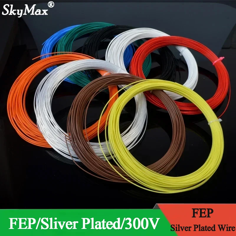 

5 м/10 м PTFE посеребренный провод 30AWG-10AWG высокой чистоты OFC электронный HiFi аудио динамик наушники DIY сигнальный медный кабель
