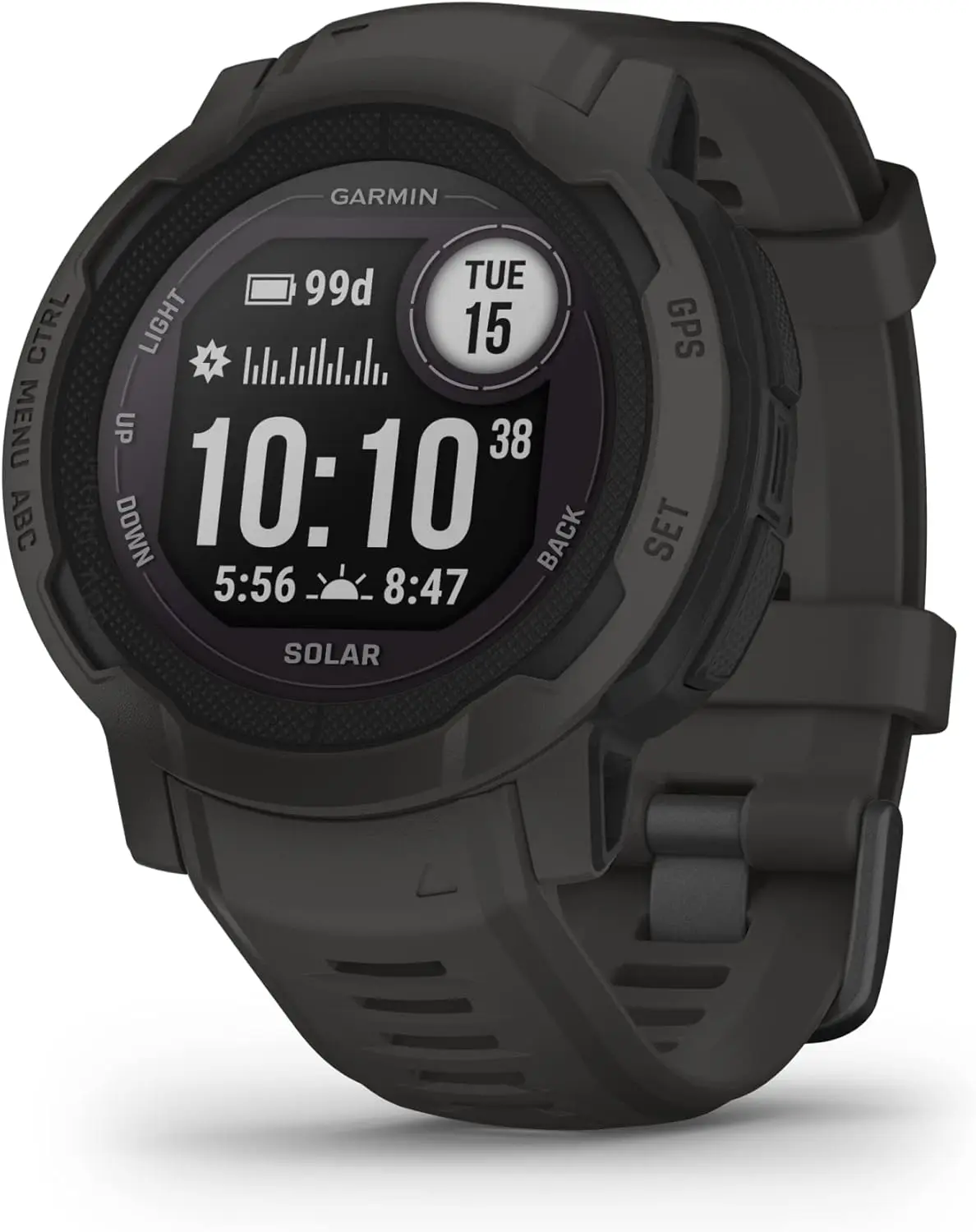 Garmin Instinct 2 Solar, GPS Outdoor Watch, Solar Charging Capabilities, Multi-Support,  Routing, Graphite