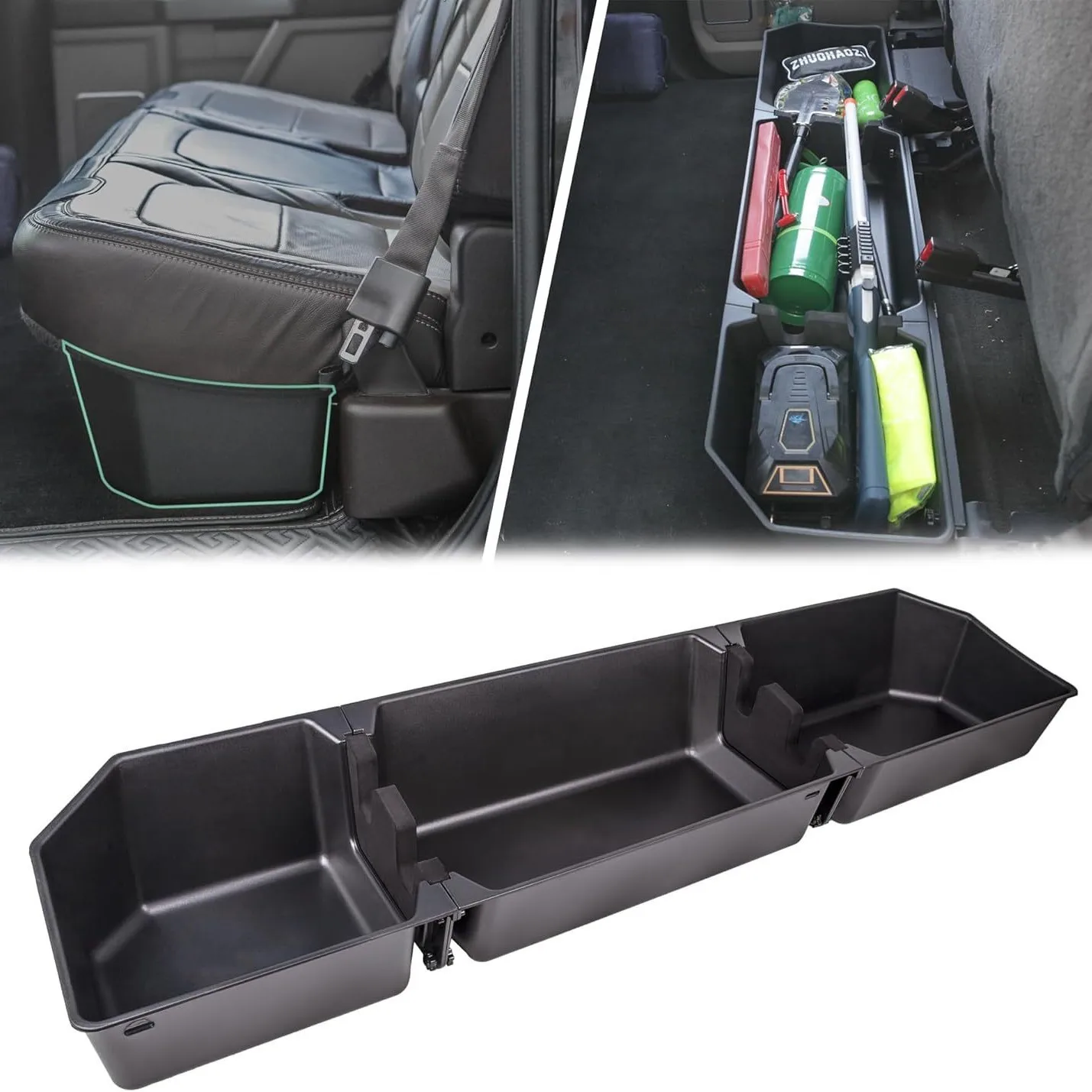 Under Seat Storage Box for Cab Precision Fit with the Seat for 2015-2024 Ford F150 2017-2023 F250350 Super Duty