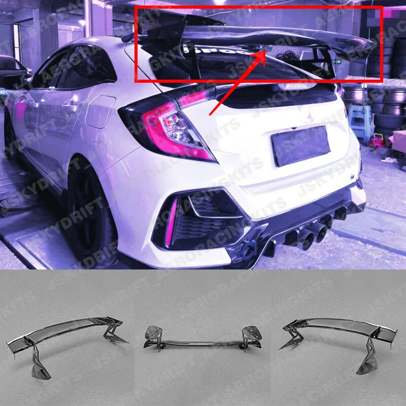 

For Honda Civic Hatchback FK7 FK8 Rear Trunk GT Spoiler Wing Lip Carbon Fiber