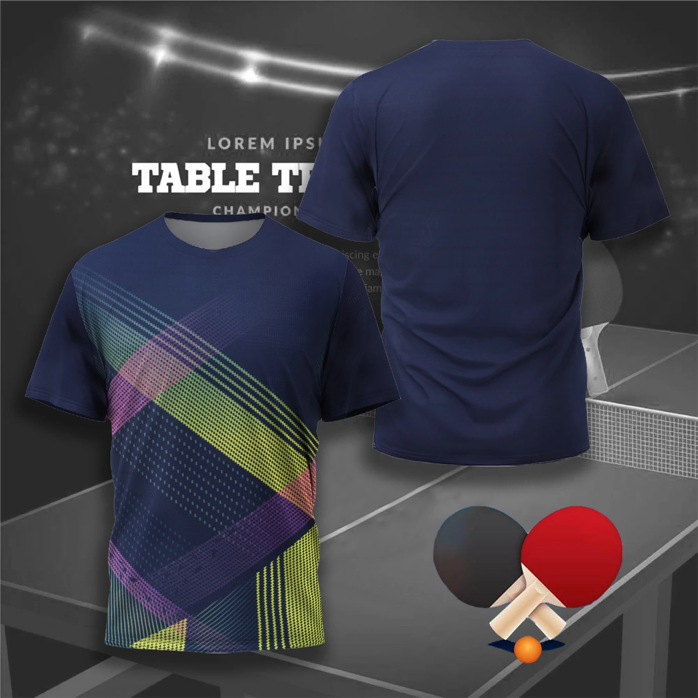 Table Tennis Jersey Printed Pattern official-website Men\'s T Shirt Round Neck Loos Tops Breathable Comfortable Summer men\'s wear