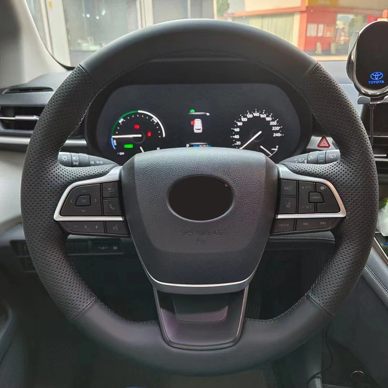 

Custom Microfiber Leather Car Steering Wheel Cover for Toyota Highlander 2022-2024 DIY Auto Braid On The Wheel Covers Styling