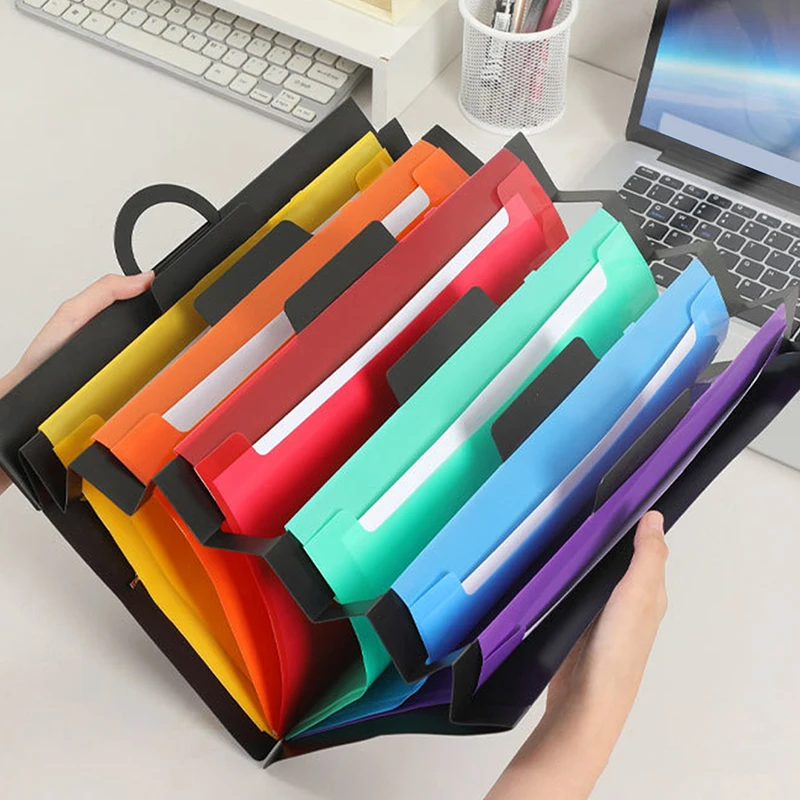 1PC Large capacity multi-layer organ bag wall hanging file bag, portable color folder hanging file organizer