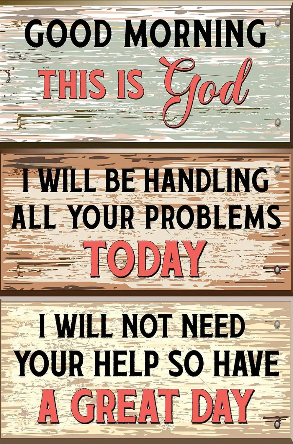 Vintage Aluminum Sign Metal Poster Plaque God Wall Art Good Morning This Is God Religious Wall Art Bible Verses Metal Sign R 1pc