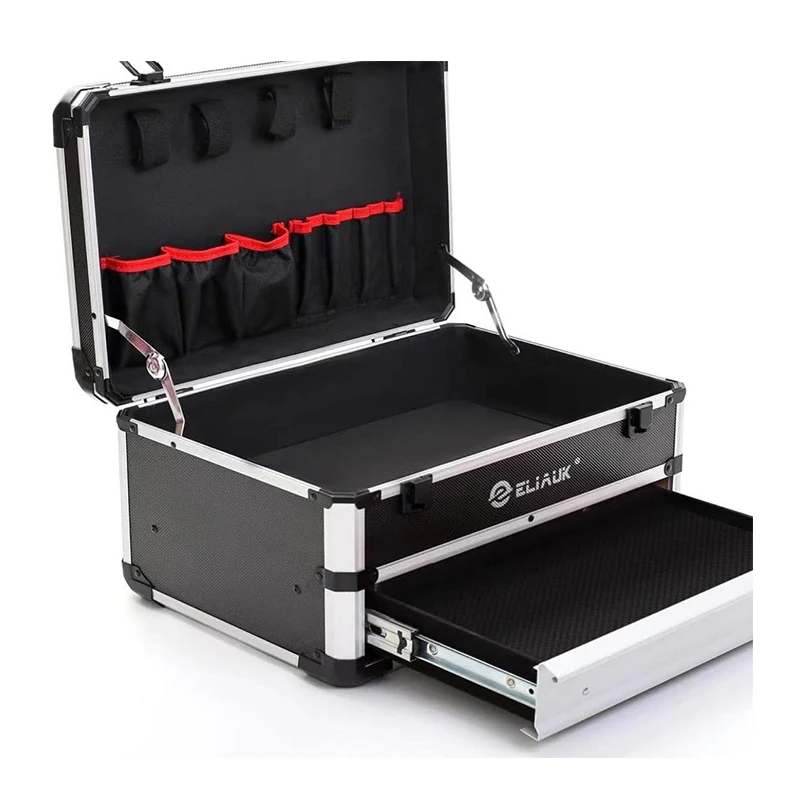 Aluminum Case Tool Box With Drawers Portable Multi Tool Storage Case For tools Electric Suitcase Equipment Tools Organizer Box