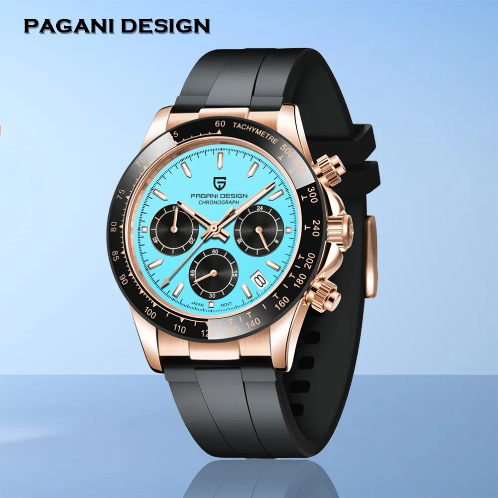 

PAGANI DESIGN, новинка 40, мужские кварцевые часы с сапфировым стеклом, роскошный хронограф, водонепроницаемые мужские часы из нержавеющей стали, Relogio Masculino